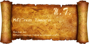 Mónus Tamara névjegykártya